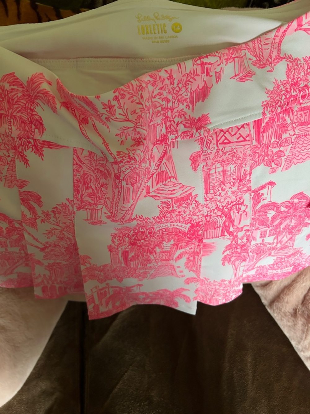 Lilly Pulitzer Pink Toile Anniversary Skort with White Shorts